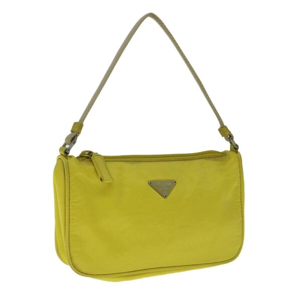 PRADA Accessory Pouch Nylon Yellow Auth 64205 - Picture 1 of 16